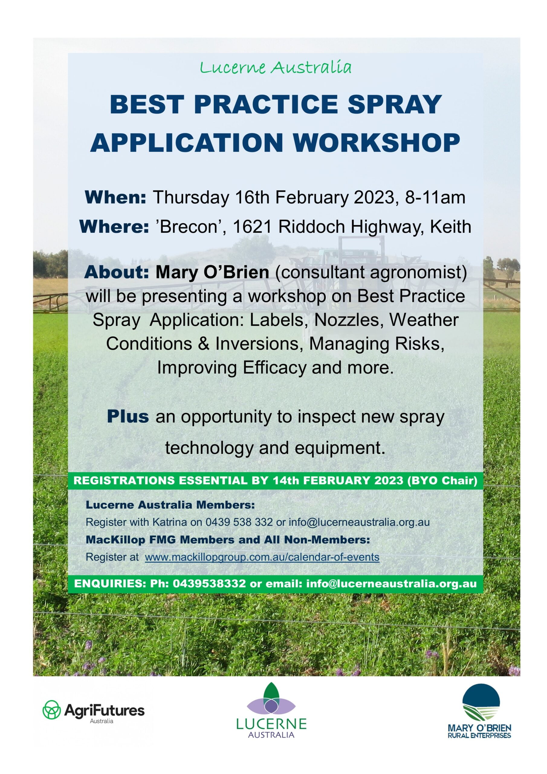Best Practice Spray Application Workshop Flyer
